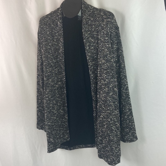 BOBEAU Soft Black and White Open Front Cardigan - Picture 6 of 8